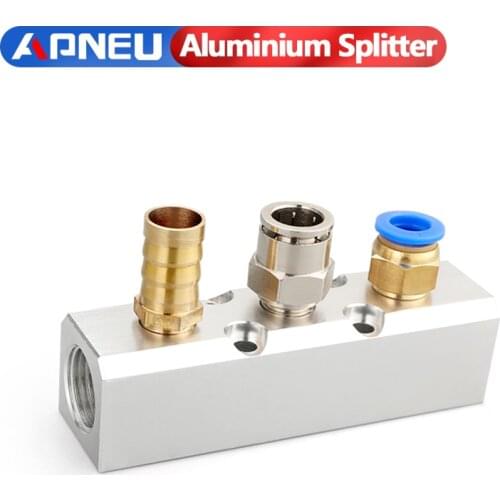 Aluminium Splitter 1/2" pt Thread Port 2 3 4 5 6 7 8 9 10 way 1/4 Pneumatic Air Manifold Distributor Connector
