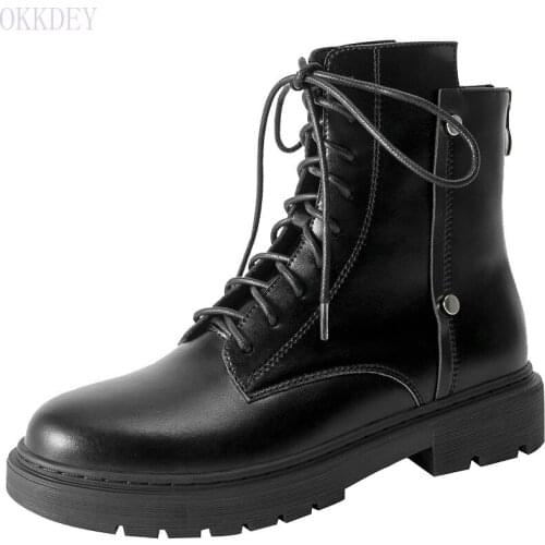 Martin boots womens winter British style 2021 new thick heel and velvet boots Joker handsome black online celebrity flat boots
