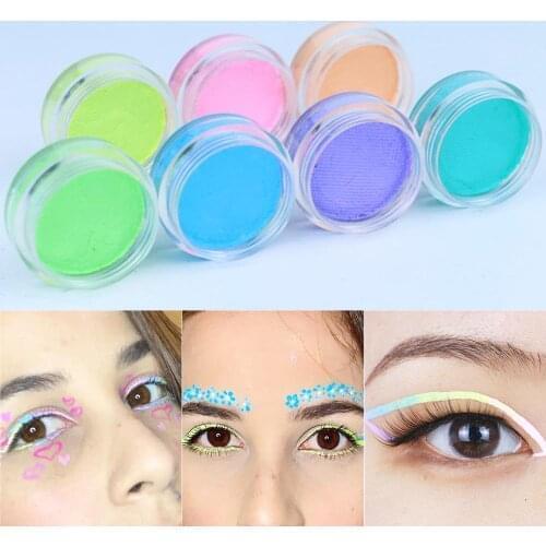 Bowitzki Water Activated Eyeliner Retro Liner Makeup Pastel UV Glow Color Face and Body Paint 3g 10pcs/lot
