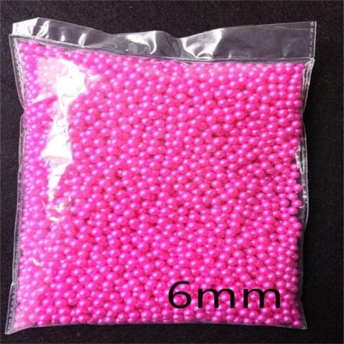 Deep pink without holes 6mm 8mm Pearl Cabochon Round Pearl Imitation ABS Beads Jewelry Findings DIY Phone Case