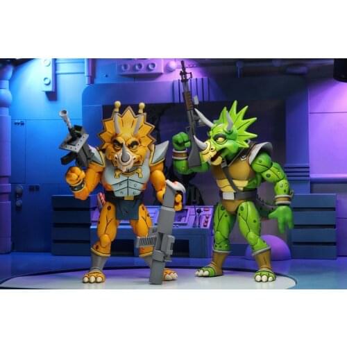 NECA Krang Turtle Triceratops Troops Triceraton Infantryman and Roadkill Rodney Classic Movable Action Figure Toys