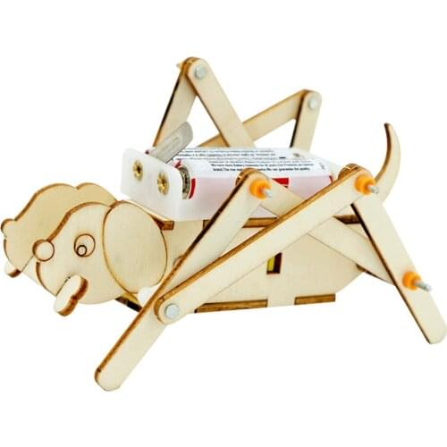 DIY Electronic Crawling Robot Dog Assembled Model Science Experiment Kit for Kids Children Educational Toys STEM Physics Toy