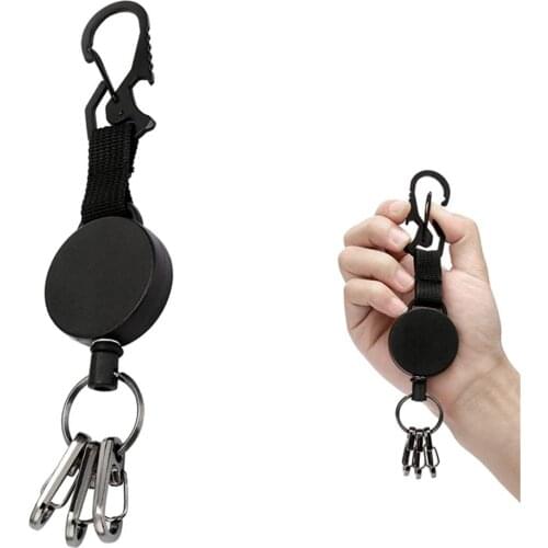 New Resilience Wire Rope Elastic Keychain Recoil Sporty Retractable Key Ring Anti Lost Yoyo Ski Pass Id Card Bottle Opener