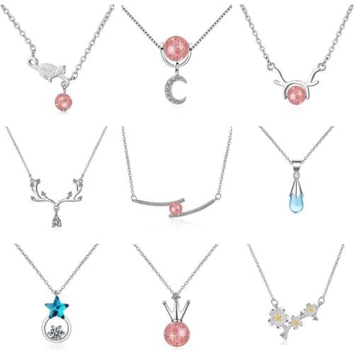 MEETSOFT Cute 925 Sterling Silver Zircon Minimlist Chokers Necklace Chain for Party wholesale Fine Jewelry wholesale Accessory