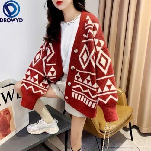 Fashion Knitted Cardigan Women Autumn and Winter 2021 Thickened Lazy Loose Outer Wear Mid-length Single-breasted Sweater Jacket