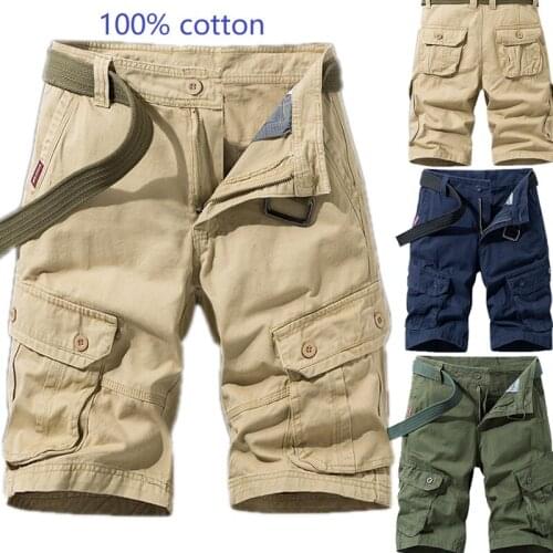 Mens Military Cargo Shorts 2020 Beach shorts Army Camouflage Tactical Shorts Men Cotton Loose Work Casual Short Pants Plus Size