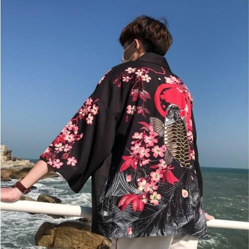 Japanese kimono cardigan men haori yukata male samurai costume clothing kimono jacket mens kimono shirt yukata haori ZZ0004