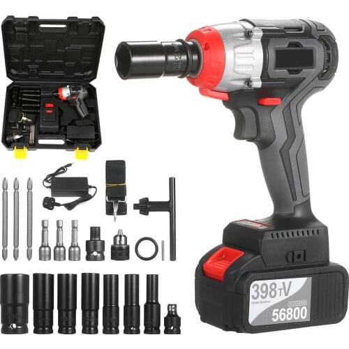 Cordless Impact Wrench Kit Brushless Drill 1/2 & 1/4 Inch Quick Chuck 980Nm Torque Fast Charger 2x4.0A Battery Speed Impact Kit