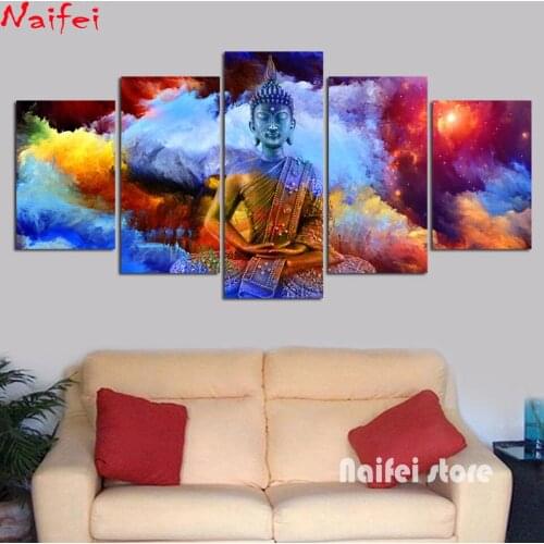 DIY Diamond Painting Colorful Abstract Clouds Full Square Round 5D Embroidery Colour Buddha Sale Diamond Art Cross Stitch Decor
