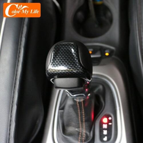 Car Gear Shift Knob Protective Trim Gear Head Knob Cover Sticker Fit for Jeep Compass 2016 2017 2018 2019 Renegade 2015-2020