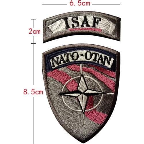 NATO Alliance ISAF Armband Embroidery Velcro Patch Stickers Army Tactical Military Cloth Badges Outdoor Backpack Bag Cloth DIY