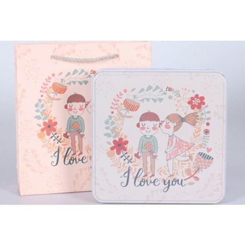 New Fashion Customization Large Square Creative 9 Palace Grid Cookie Iron Box Mung Bean Cake Moon Cake Box Gift Birthday Party