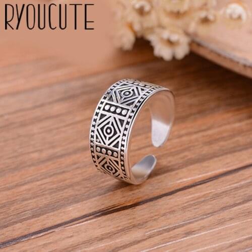 New Charming Open Geometric Round Ring for Women Vintage Boho Party Rings Gothic Punk Jewelry Gifts for Girls 2021