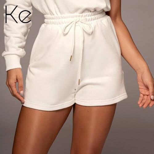 KE 2021 summer new style pure color white blue purple loose sports and leisure outer wear sweater shorts women