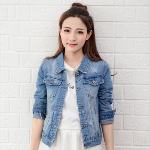Autumn womens denim jacket womens short paragraph wild slim denim Tops coat women 2020 spring plus size women overcoat