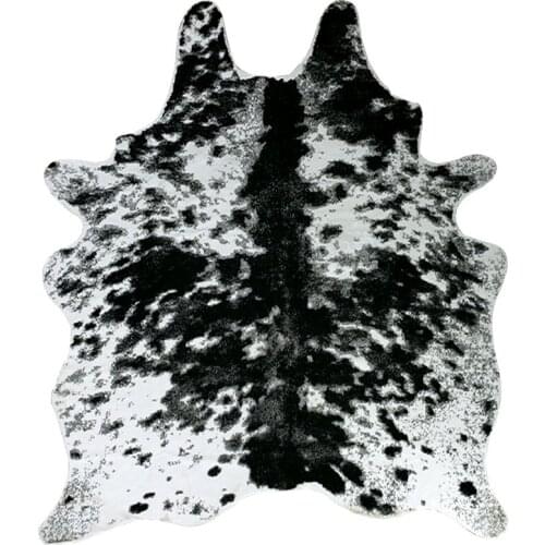 Grey Cow Printing Carpet Fluffy Washable Area Rugs Soft Warm Sleeping Sofa Mats Home Decor