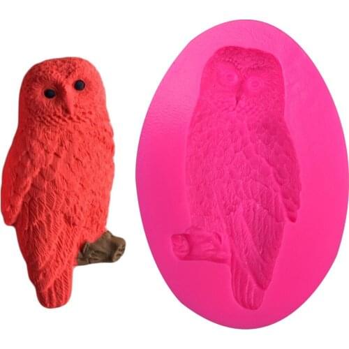 Owl shaped 3D Reverse sugar molding Food Grade silicone mould for polymer clay molds chocolate cake decoration tools FT-0393