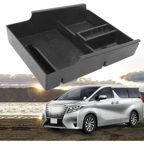 Interior Styling Car Organizer Central Armrest Plastic Storage Box Container Tray 2016 2017 2018 For Toyota VELLFIRE 30 Alphard