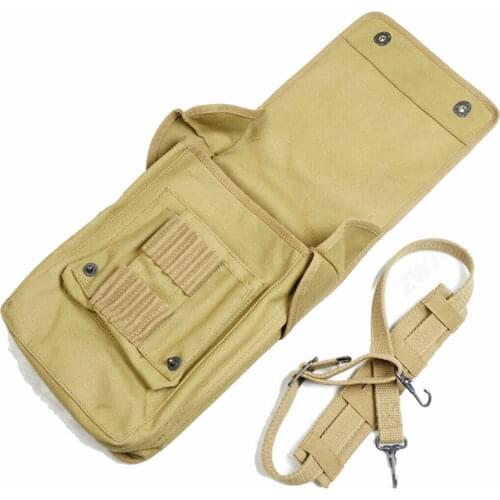 WWII WW2 US Army Military Field Map Bag Pack Cotton & Shoulder Strap Military War Reenactments 5605101