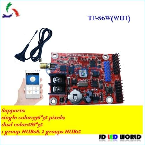 TF-S6W wifi led display screen controller wifi wireless single color and dual color led sign control card