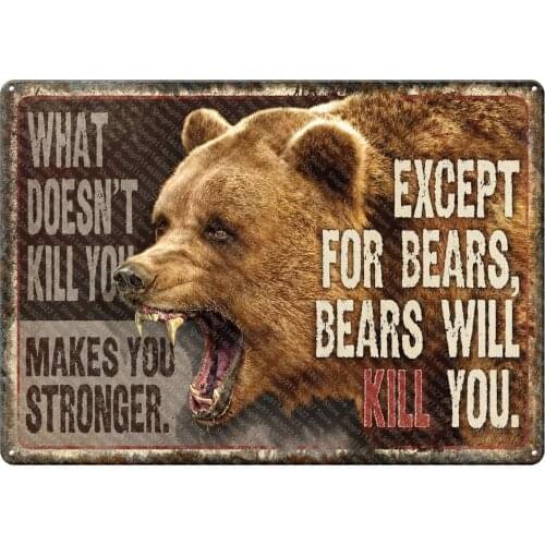 What Doesn't Kill You Tin Sign Warning Metal Poster for Cafe Bar Pub Tin Sign Plaque Retro Iron Plates Printing Home Decor