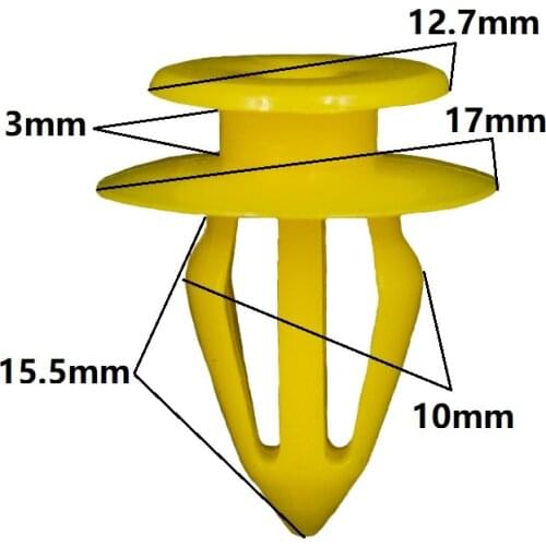Yellow Universal Door Panel Fastener Clips,Nylon Trim,Push Clip For Audi Ford Seat VW Galaxy Sharan Polo Body Clamps