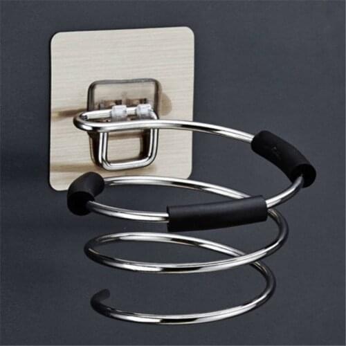 Bathroom Hair Dryer Holder Blower Home Organizer Adhesive Wall Mounted Nail Free No Trace Stickers Hair Care Dryer Storage Rack