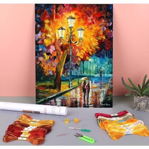 Walking Printed 11CT Cross Stitch DIY Embroidery Patterns DMC Threads Hobby Handmade Handicraft Needlework Magic Adults