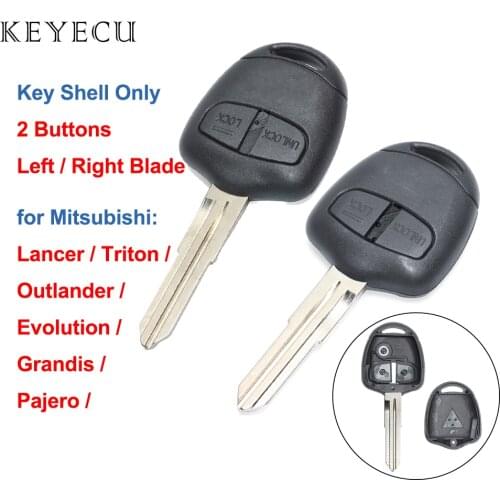 Keyecu Replacement 2 Buttons Remote Key Shell Case Cover for Mitsubishi Lancer Pajero Triton Evolution Grandis Outlander