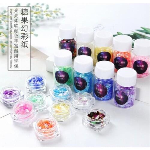 1box/15ml Different sizes Colorful magic candy paper material epoxy mold makeing jewelry filling for DIY jewelry