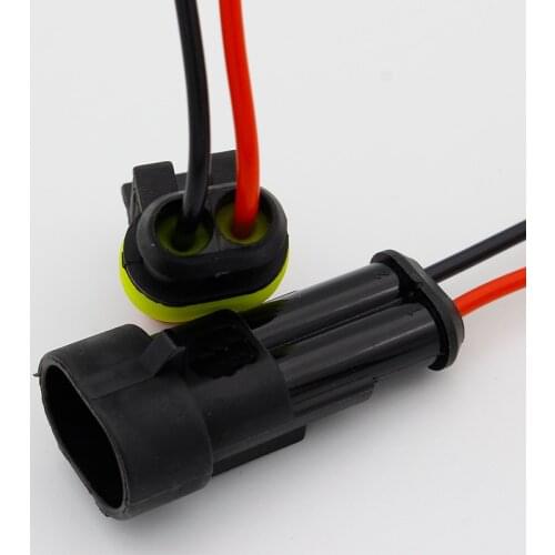1pcs 2 Pin Way Sealed Waterproof Electrical Wire Connector Plug Set auto connectors with cable