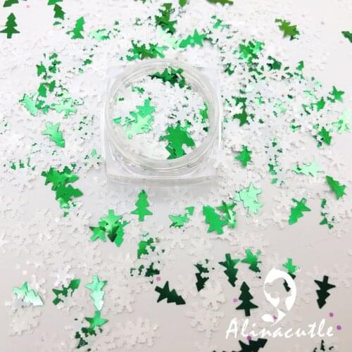 15g Christmas Tree Snowflakes DIY Supplies Nails Art Polymer Clear Accessories DIY Sequins scrapbook shakes