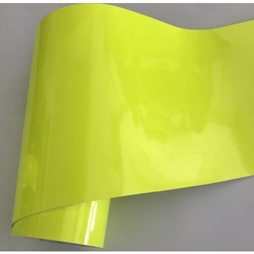 20cm 30cm 50cm Width Neon Fluorescent Yellow Adhesive Vinyl Roll For Car Wrap Foil Sticker with Air Bubbles Free