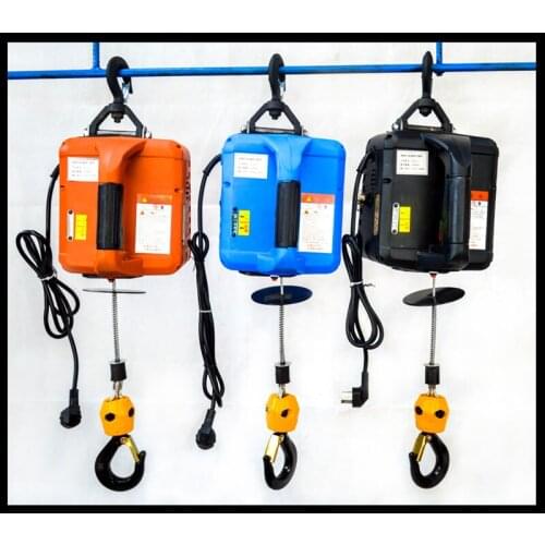 220V Electric Winch Portable Hand Winch Electric Block Windlass Lifting Hoist Towing Rope 100/200/300/500kg