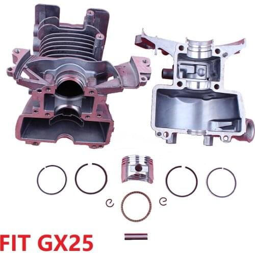 35mm Crankcase Body Engine Motor Housing and Piston Rings Kit For Honda GX25 GX25N HHT25S 4 Stroke Trimmer Brush Cutter