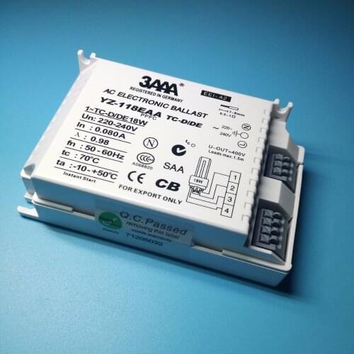 3AAA YZ-118EAA Instant Start Fluorescent Lamp Electronic Ballast For 1xT5-D/DE 18W Ring Lamp AC 220-240V CCC CE