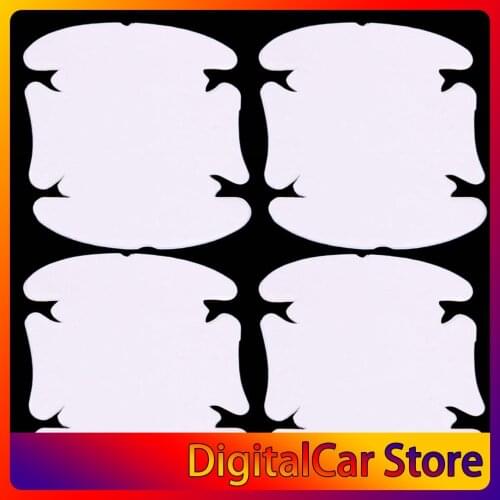 4 Sheets Adhensive Car Door Handle Scratches Film Guard Shakes Protector Invisible Durable and Transparent