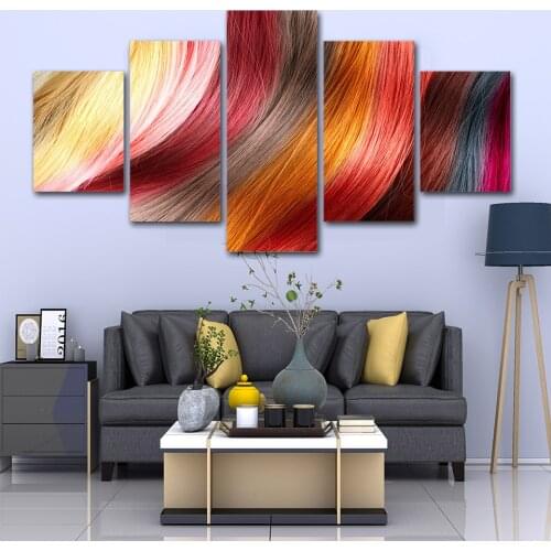 5 Pieces Barber Hairdressing Pictures Colorful Hair Posters HD Printed Painting Room Decor Wall Canvas Art for Living Room