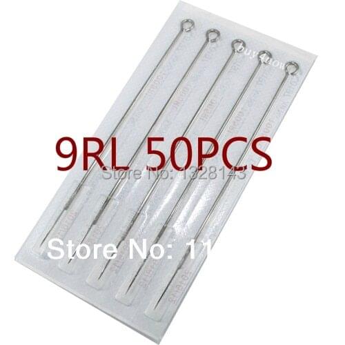 9RL 50pcs/box Pre-Made Sterilized Tattoo Needles Round Liner Needles for tattoo machine tattoo grip Free Shipping