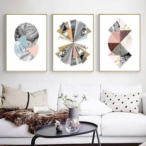 Abstract Geometry Line Art Oil Painting Creative Diamonds Art Printing Mural Prints Poster Decorative Painting poster prints