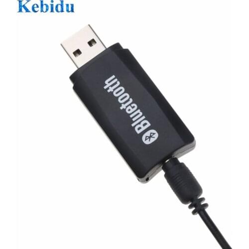 KEBIDU Wireless A2DP Dongle Stereo USB Bluetooth Music Audio Stereo Receiver Adapter Car Kit for Car AUX Android/IOS 3.5mm Jack