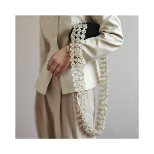 Large Wide shoulder strap retro acrylic resin chain color resin handmade detachable thick chain sash fashionable hot style good