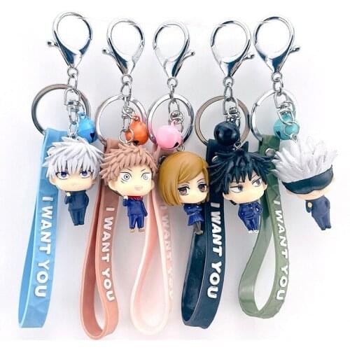5pcs Jujutsu Kaisen Keychain Figure Yuji Itadori Acrylic Pendent Key Ring Anime Gojo Satoru Peripheral Figure Pendant