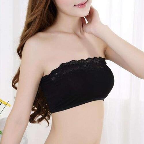 Womens Strapless Underwear Breathable Seamless Wrapped Bandeau Bra Tube Tops Solid Color Double Strapless Bra