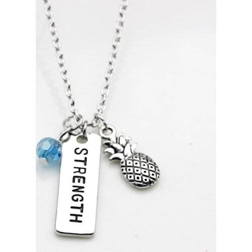 10PCS High Quality Lettering strength Inspirational Necklace Jewelry Alloy Charm Accessories Jewelry For Christmas Gifts