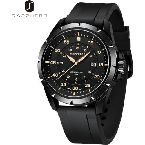 SAPPHERO Mens Watch Quartz Movement 100M Waterproof Stainless Steel Case Wristwatch Auto Date Casual Business Fashion Clock