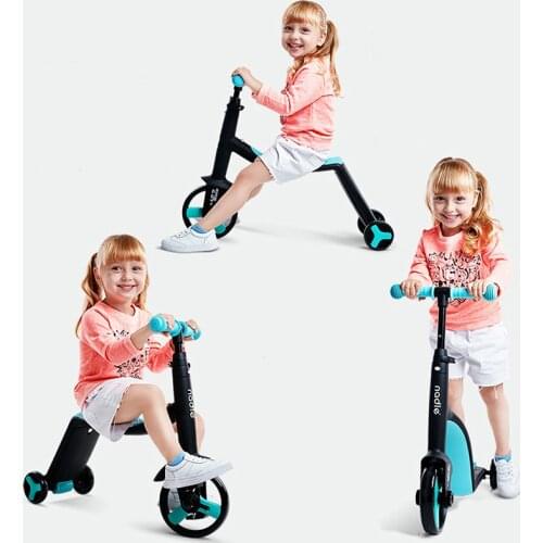Kids Scooter Bike-ride Tricycle 3 Wheel Folding Skateboard Baby-Walker Balance Bike For 2-5 Years Old Children