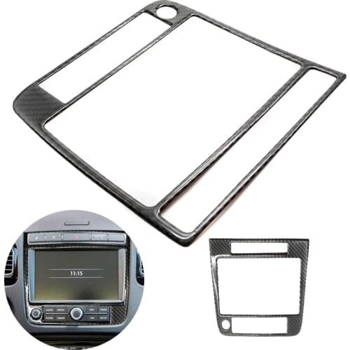 For VW Touareg 2011 2012 2013 2014 2015 2016 2017 2018 Interior Center Console Navigation Panel Frame Carbon Fiber Cover Decor