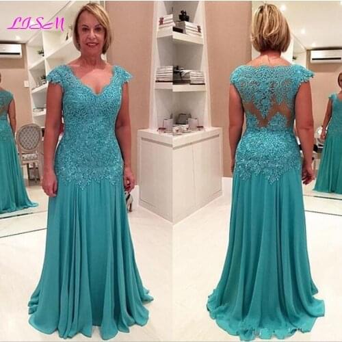 Elegant Appliques Mother of the Bride Dress Long Chiffon Evening Dresses Plus Size Formal Groom Long Mother Dresses For Wedding