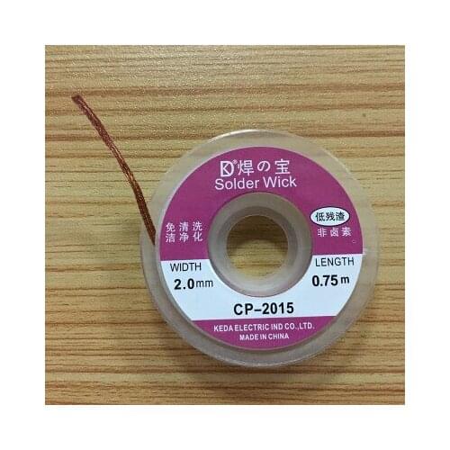 50pcs Solder Wick Width 2.0mm 0.75m/2.5ft Remover Desoldering Braid Solder Remover Sucker Flux Wick Cable Wire